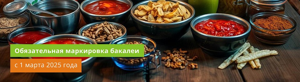 Обязательная маркировка бакалеи и бакалейной продукции: соусов, специй, чипсов, снеков с 1 марта 2025 года